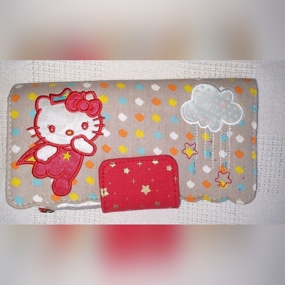 Hello Kitty Retro Purse Wallet Rainbow 🌈 Cloud Cute Good Condition - Picture 2 of 9